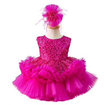 Girls Fashion Color Sequined Princess Dress