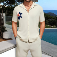 Jacquard Sweater Set Casual Sports Shorts