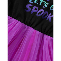 Little Girls 2Pcs Halloween Outfits Sleeveless Tulle Dress With Hooded Cloak Set Clothes