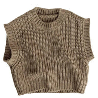 Children's Thick Stripe Thickened Wool Vest Pullover Sweater For Boys And Girls