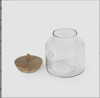 Madin Glass Jar With Wooden Lid - Elegant Storage Container For Kitchen & Home-700ml