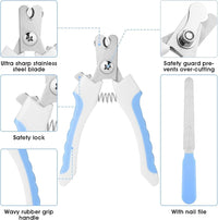 7pcs Pet Grooming Kit, Self-Cleaning Brush Shedding Kit With Nail Clipper, Flea Comb, Shampoo Bath Brush, Finger Toothbrush