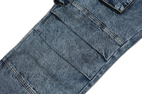 American Retro Washed And Worn Cargo Pocket Jeans