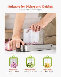 Vegetable Chopper Food Veggie Cutter 3 Stainless Onion Slicer With Container