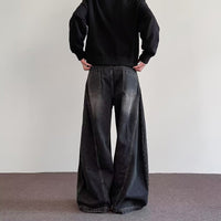 Mens High-Street Relaxed Premium-Looking Versatile Wide-Leg Pants