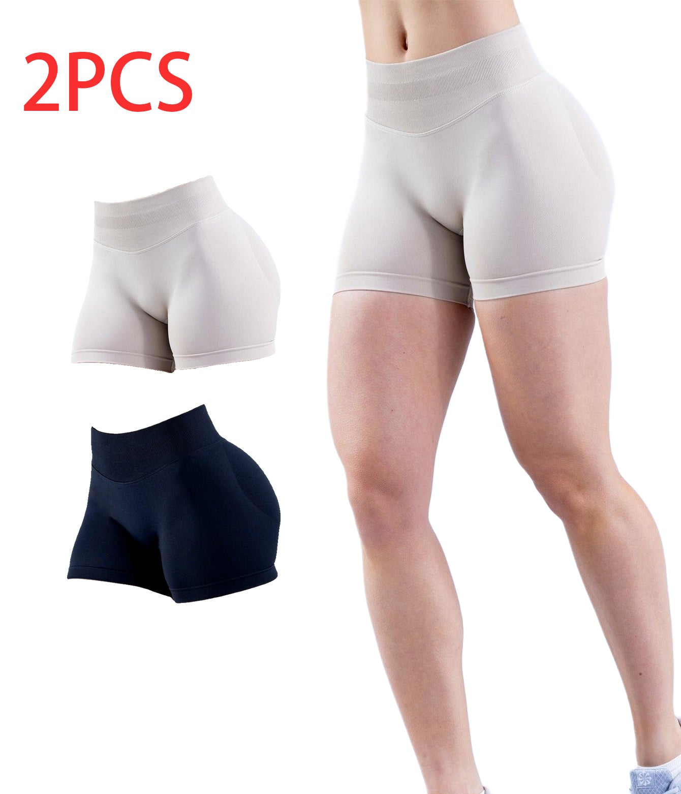 2pcs Quick-drying Breathable Yoga Shorts