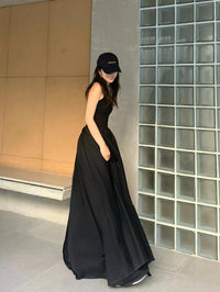 French Style Platycodon Grandiflorum Hepburn Style Sleeveless Vest Dress