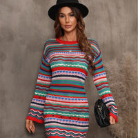 Women's Fashion Cutout Patchwork Knit Dress