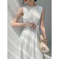 French Style Gilt Satin Dress Feminine Style