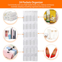 Over The Door Shoes Rack 24-Pocket Crystal Clear Organizer 6-Layer Hanging Storage Shelf For Shoes Slippers Small Toys Closet Cabinet