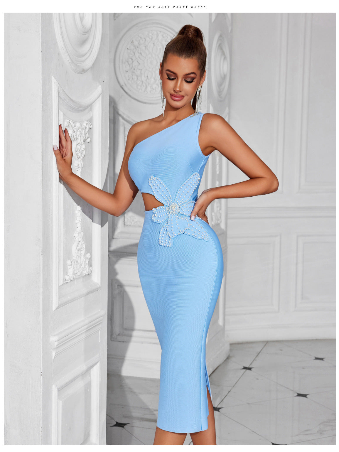 Beaded Bowknot Dress Women's Clothing