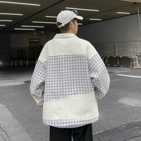 Hong Kong Style Personalized Plaid Jacket For Men
