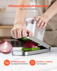 Vegetable Chopper Food Veggie Cutter 3 Stainless Onion Slicer With Container
