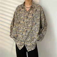 Hong Kong Style Vintage Floral Shirt Men