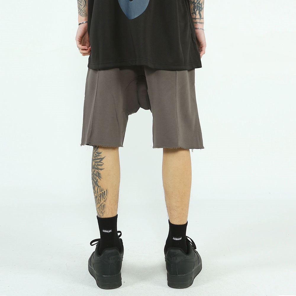 Men's Solid Color Zipper Side Slit Shorts