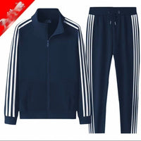 Navy Blue Long Sleeve Cardigan Suit Men's And Women's Spring And Autumn