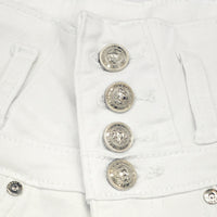 White High Waist Button Shorts Slim Fit Stretch Denim Bling Pocket Hot Girl Summer Look Club Chic Curve Flattering Pants For Women Forbidden Platform - Temu