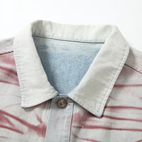 Inkjet Tie-dyed Denim Clothing Loose Jacket Men