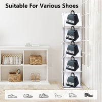 8 Tier Vertical Shoe Rack Narrow Free Standing Storage Organizer For Entryway Space-Saving Stackable Shoe Holder Corner Shoe Tower For Entryway Bedroom Hallway Living Room