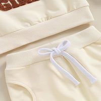 Baby Girl's 2-Piece Letter Print Sweater Set Long Sleeve Pullover And Jogger Pants With Drawstring Waist