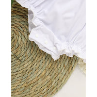 Baby Girl White Lace Romper Soft & Stylish Short Sleeve Bubble Jumpsuit For Wedding Season & Summer
