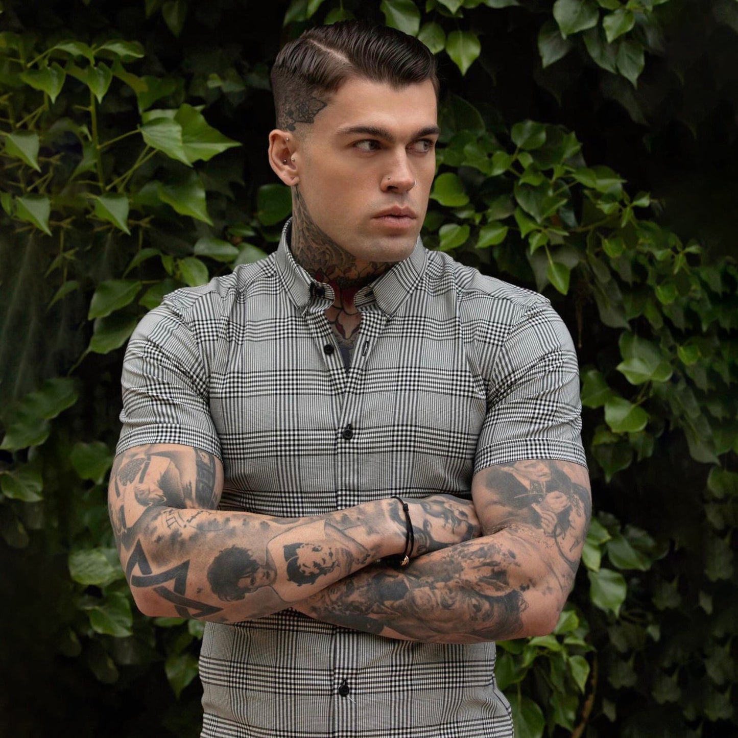 Men's Check Print Shirt Casual Style