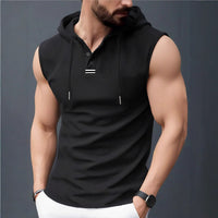 Men's Loose-Fit Hooded Casual Sleeveless T-Shirt Vest