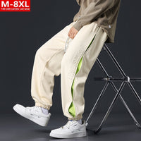 Men's Clothing Stitching Printing Ankle Banded Pants