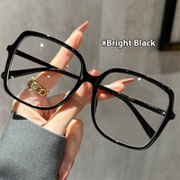 Facial Non-makeup Gadget Black Oversized Glasses With Myopia