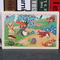 80PCS wooden educational toys educational development baby kids training toys children animal puzzle