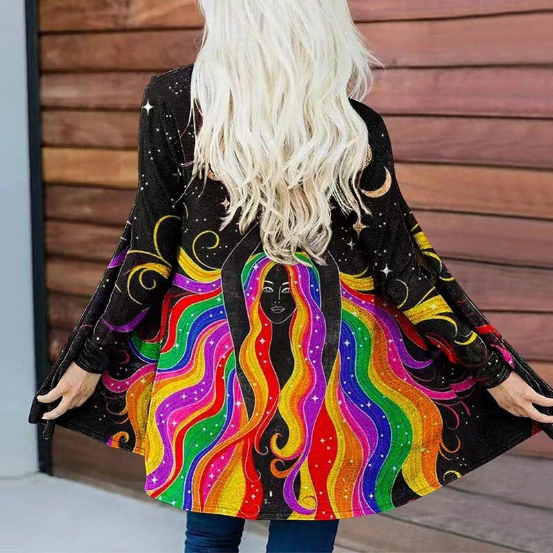 Women's Clothing Printed Trench Coat