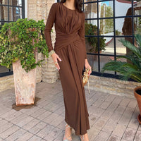 Clothing Long Elegant Pleated Dress
