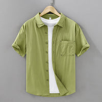 Summer Men's Casual Short-sleeved Cotton Shirt