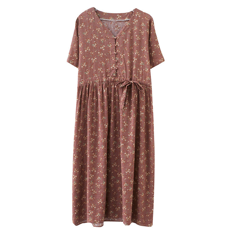 New Style Loose Western Style Floral Dress