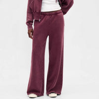Fashion Retro Solid Color Hooded Suits Women
