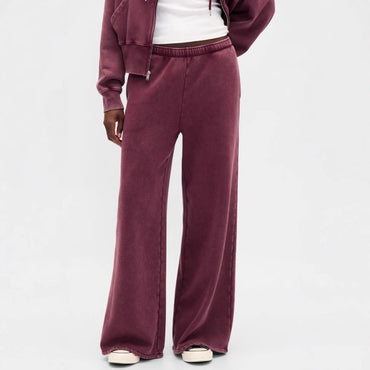 Fashion Retro Solid Color Hooded Suits Women