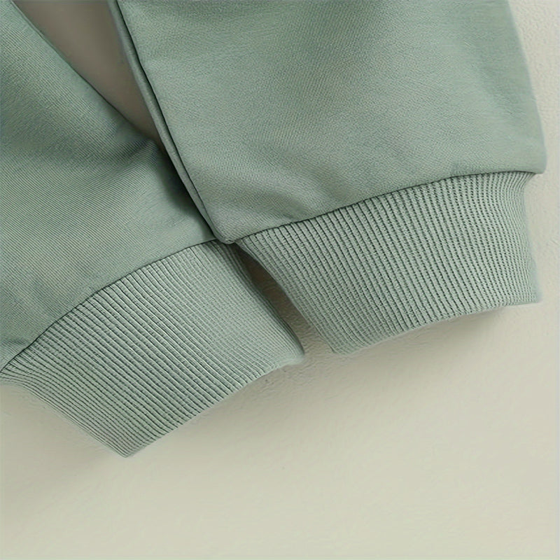 Baby Girl's 2-Piece Letter Print Sweater Set Long Sleeve Pullover And Jogger Pants With Drawstring Waist