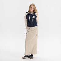 American-style BM-style Short Zipper Contrast Color Sweatshirt Coat