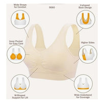 3-Pack Sports Bras For Women, Padded Strappy Racerback Push Up Open Back Medium Support Sports Yoga