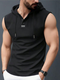 Men's Loose-Fit Hooded Casual Sleeveless T-Shirt Vest