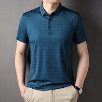 Men's Mercerized Cotton Fashion T-shirt Clothing For Middle-aged Dad Ice Silk Men's Clothing