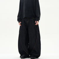 Retro Street Design Sense Silhouette Curved Knife Jeans