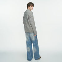 Mens Casual, Slightly High-neck Knit Sweater A Trendy Top