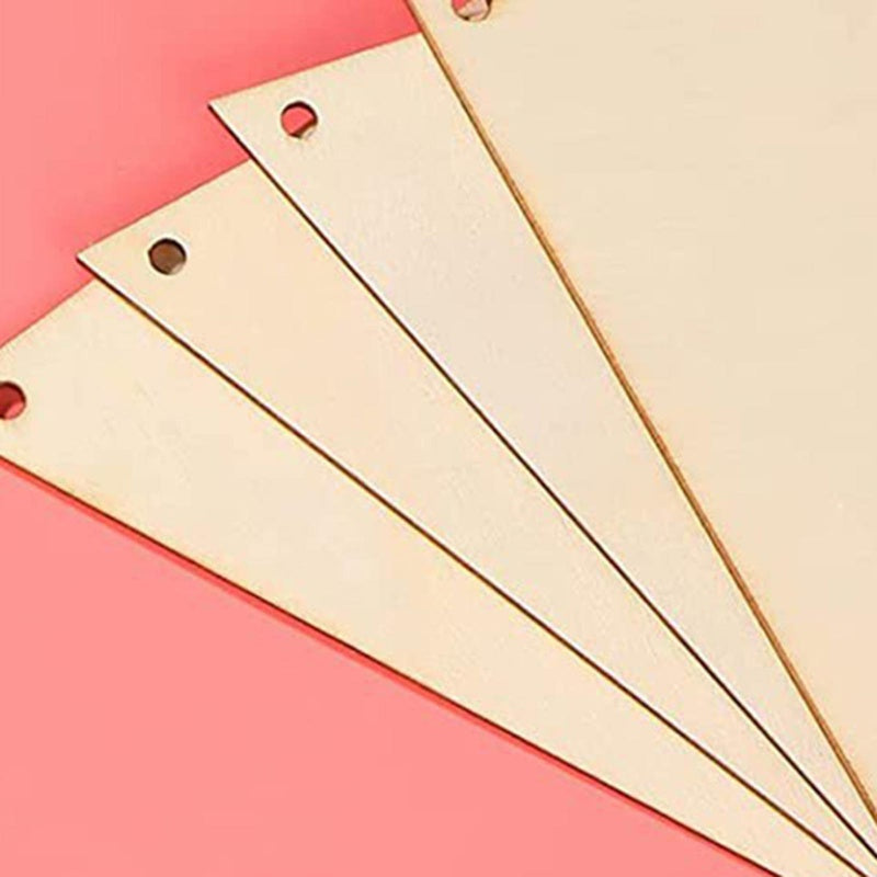 20pcs Wooden Triangular Flag Banners For Holiday Decoration Hanging