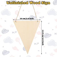 20pcs Wooden Triangular Flag Banners For Holiday Decoration Hanging