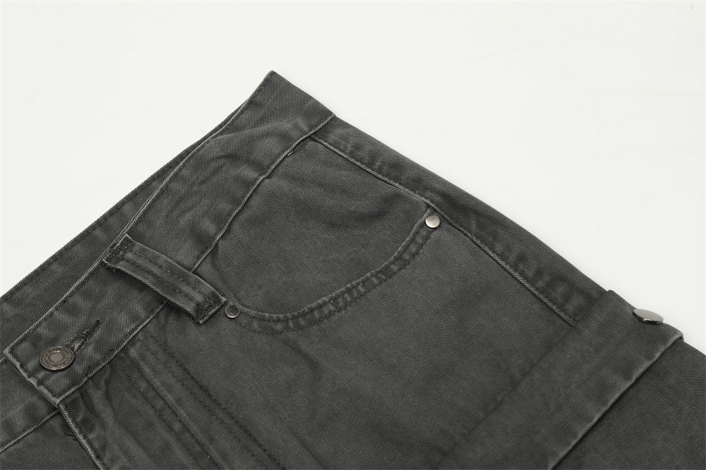 Mechanical Style Tactical Multi-pocket Jeans Men