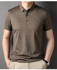 Men's Mercerized Cotton Fashion T-shirt Clothing For Middle-aged Dad Ice Silk Men's Clothing