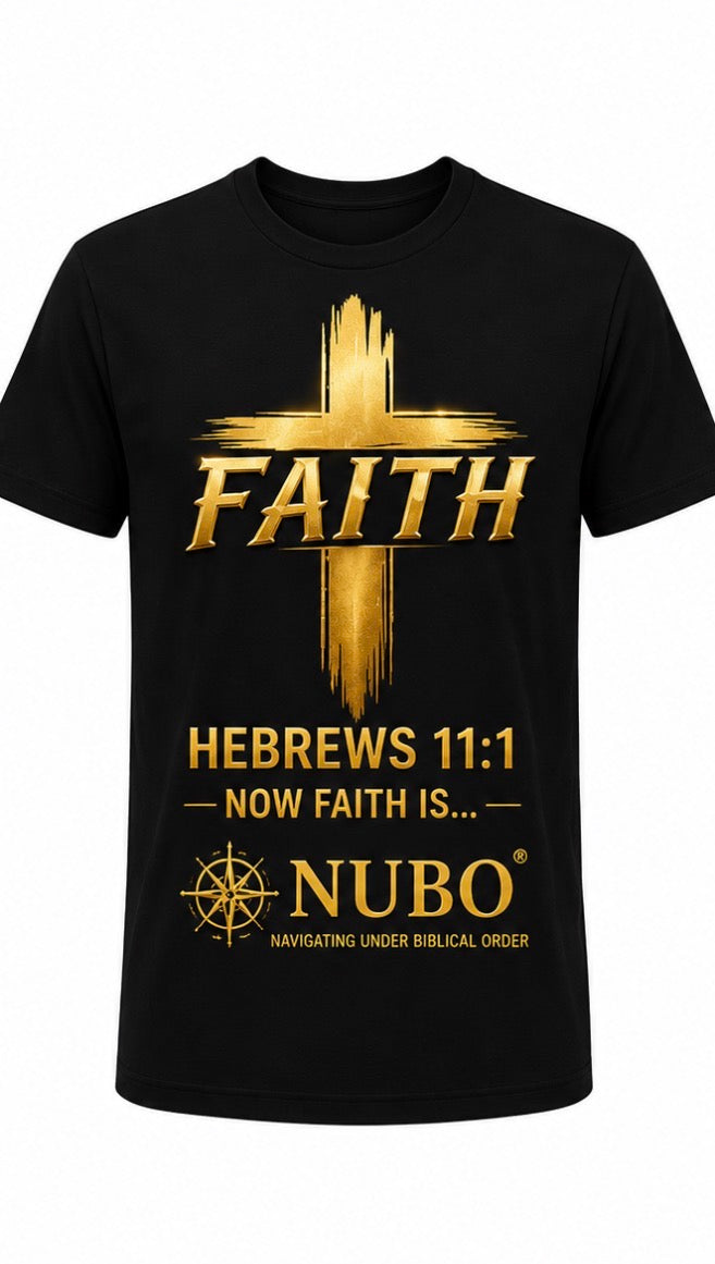 NUBO Faith Cross Christian T- Shirt- Hebrews 11:1